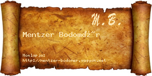 Mentzer Bodomér névjegykártya